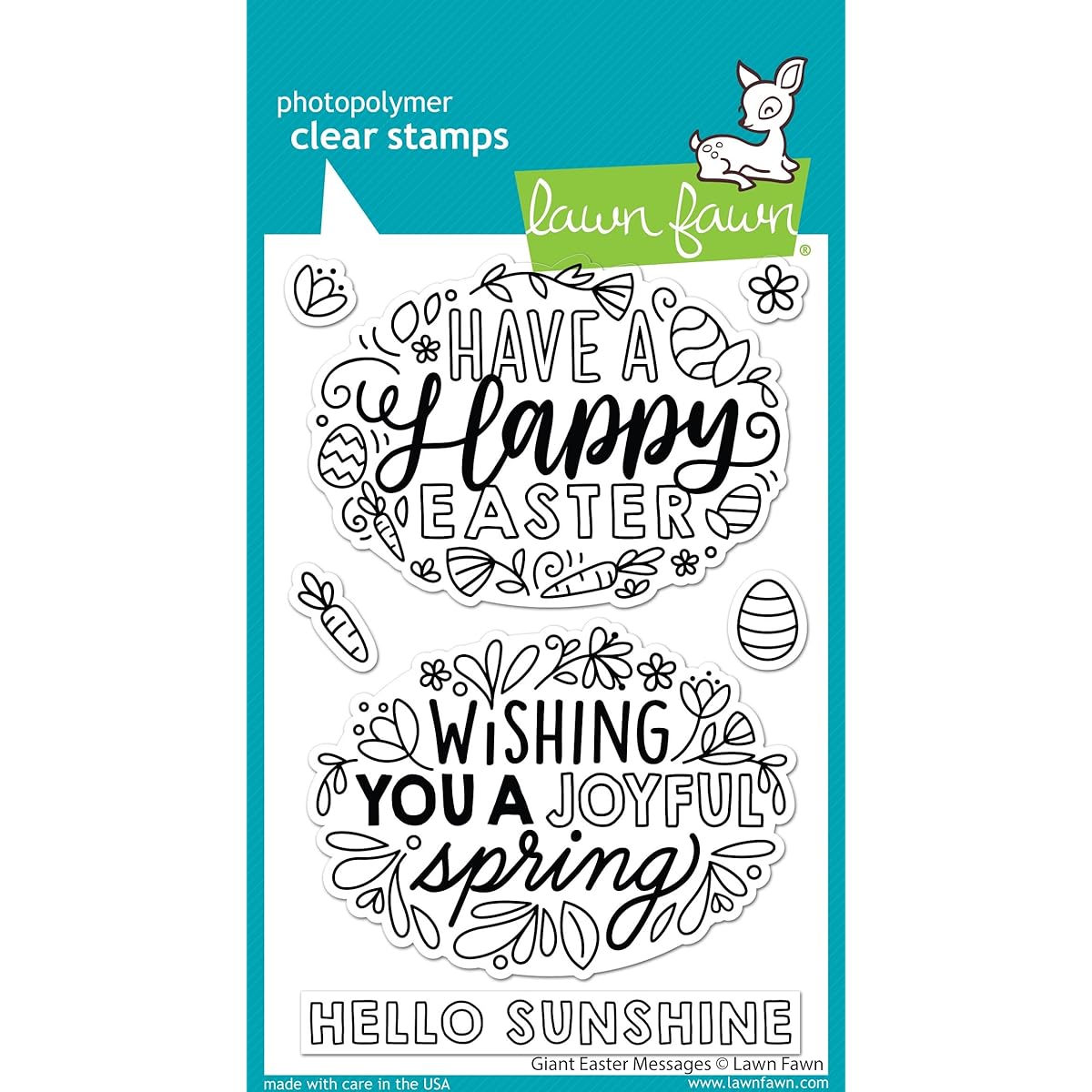 Lawn Fawn Clear Stamps 4"X6"-Giant Easter Messages -LF2784