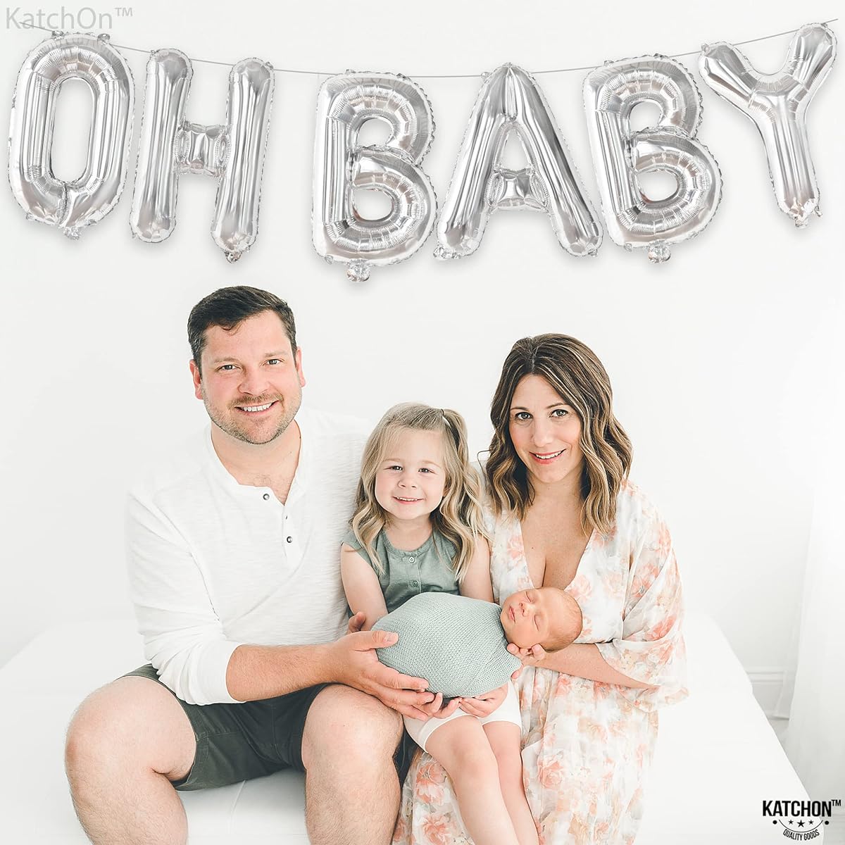 Silver Oh Baby Balloon Set 16 inches