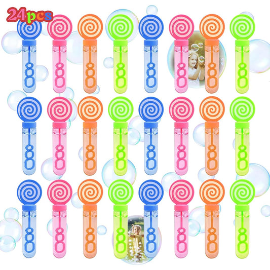 24pcs Bubble Wands 4 Colors Bubble Wands for Kids Mini Bubble Party Favors Wedding Birthday Bubble Sticks Small Bubbles Bulk Summer Gifts for Kids