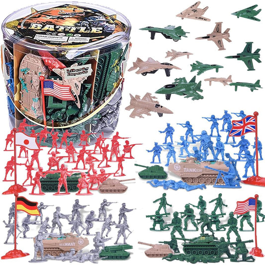 [Liberty Imports]Liberty Imports Action Figures Army Soldier Bucket Playset with Tanks, Planes, Flags & More! 79100 [Parallel Import]