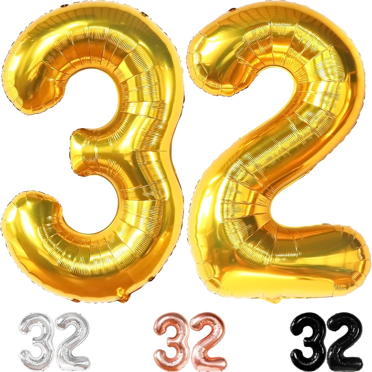 Giant Gold 32 Balloon Number 40 Inch | Cheers to 32 Birthday Decorations for Women | Gold Number 32 Balloon 32 Birthday Decorations for Men | Metallic Gold 32 Number Balloon Birthday Party Men
