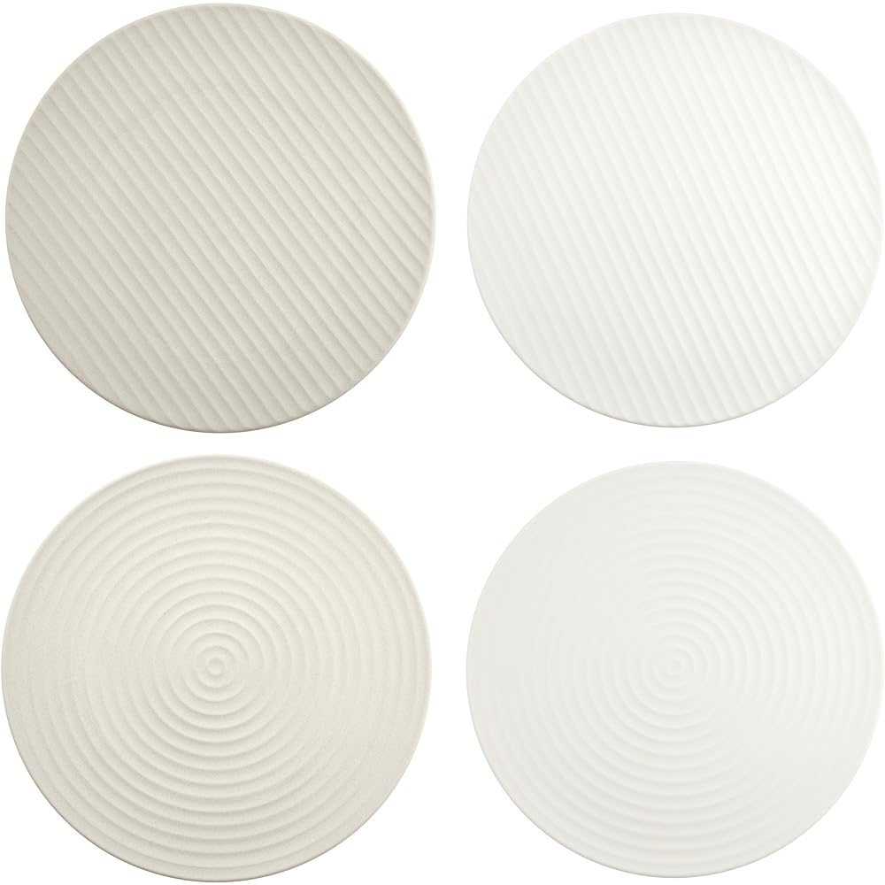 LIVING TALK cekitay Cup & Saucer Quartet TSE106 Gray/White 38x18x9.5cm