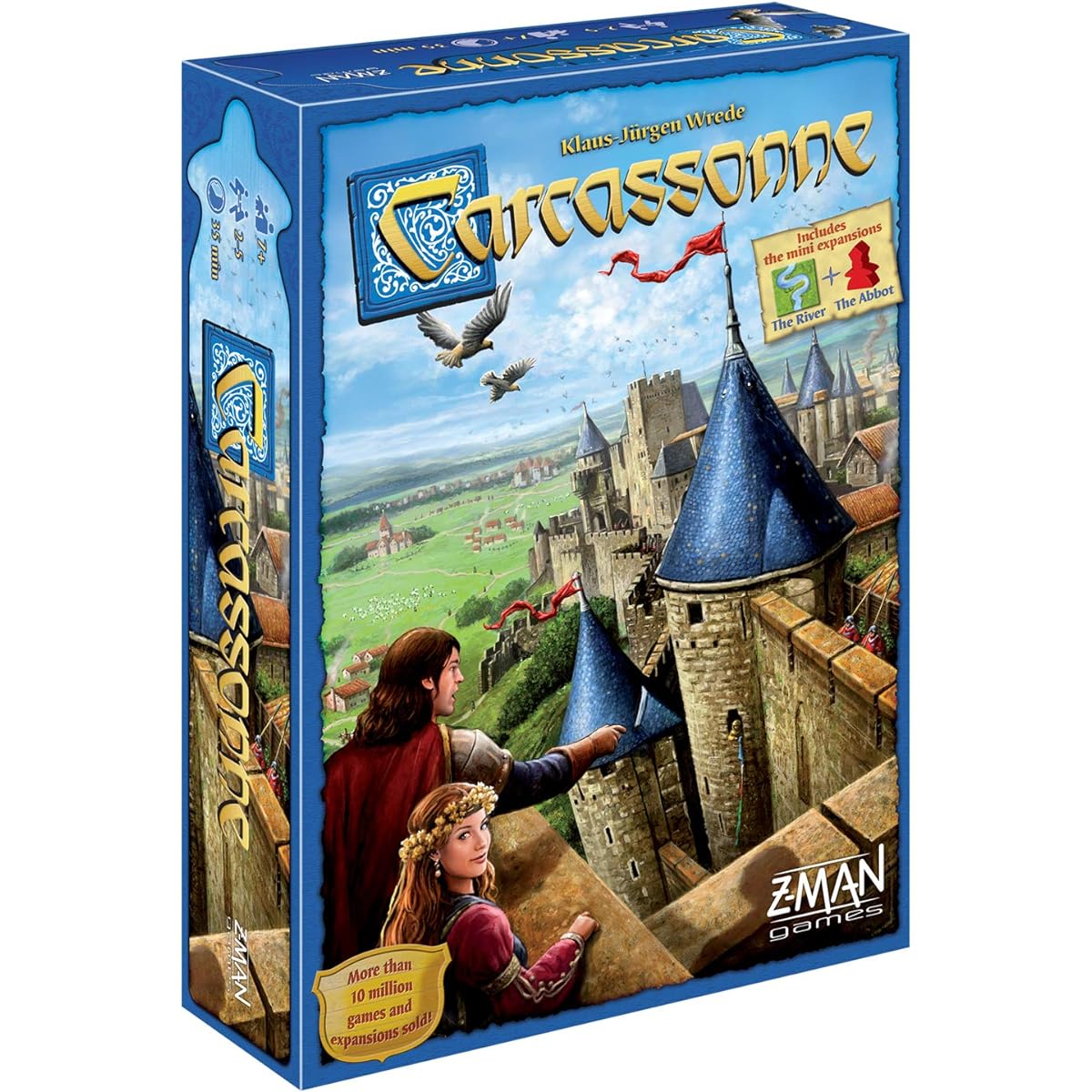 Carcassonne 2nd Edition + 2 Mini Expansion The River & Abbot | Bundle Board Game Standard 2 - 5 Players 35 Minutes