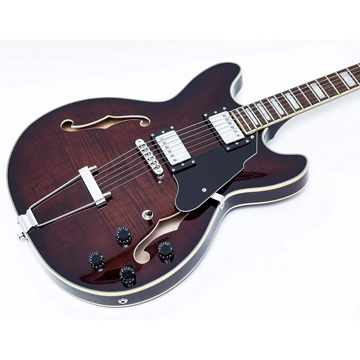 Electric Guitar NEW GROTE 335 style Jazz Electric Guitar Semi-Hollow Body (Brown)