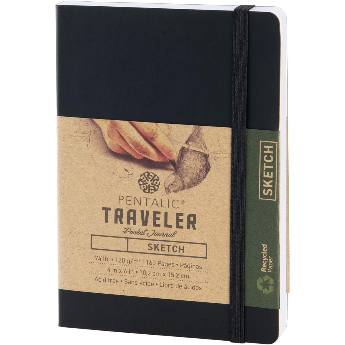 Pentalic Traveler Pocket Journal Sketch, 6 x 4, Black by Pentalic