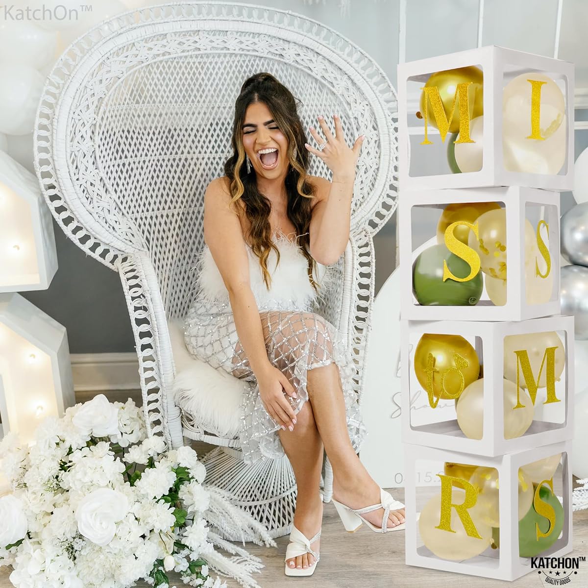 Miss to Mrs Decoration Balloon Box White