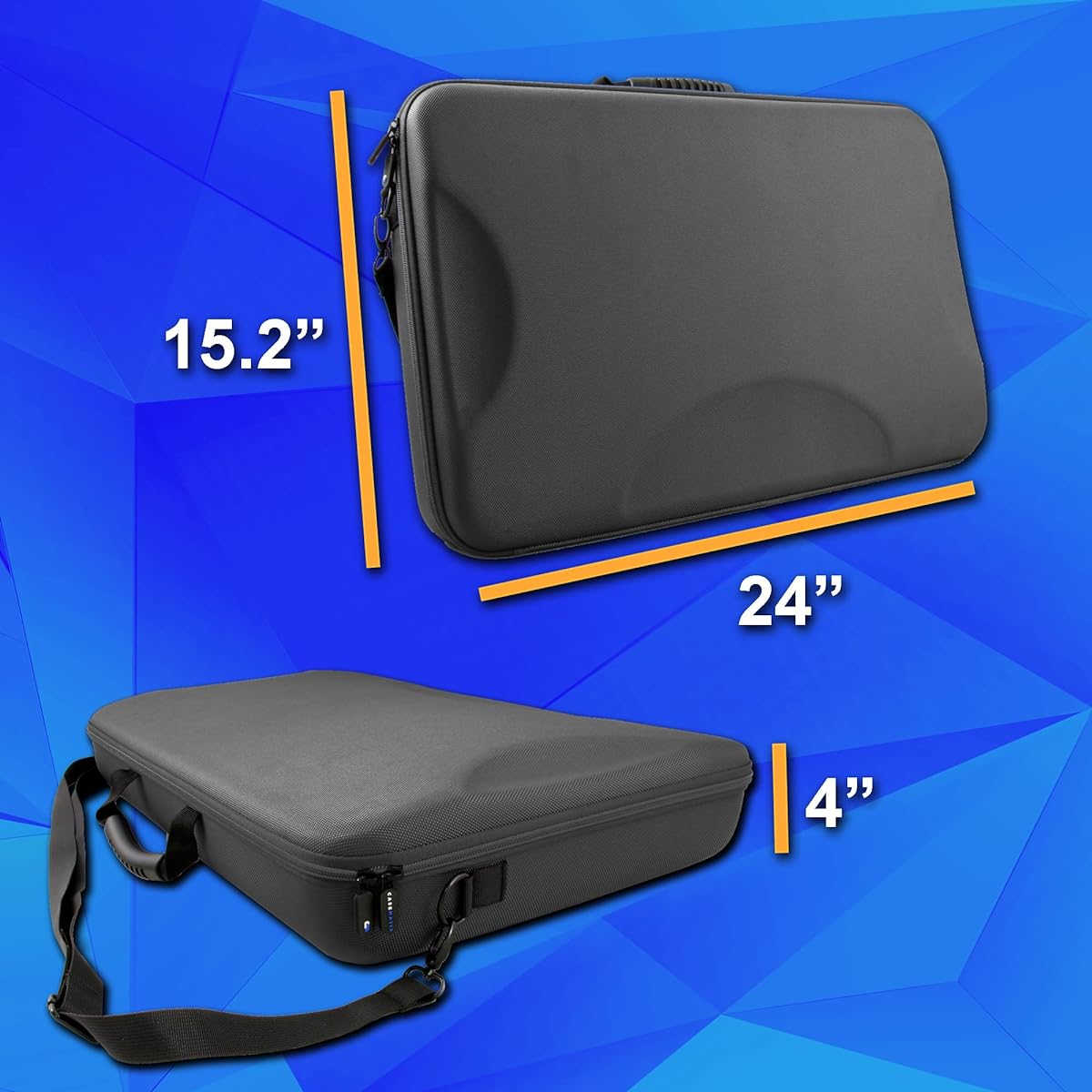 CASEMATIX DJ Controller Travel Case Compatible with Hercules Inpulse 500 - Hard Shell DJ Mixer Carrying Case with Shoulder Strap & Shock Absorbing Foam for Audio Controllers and Equipment, Black