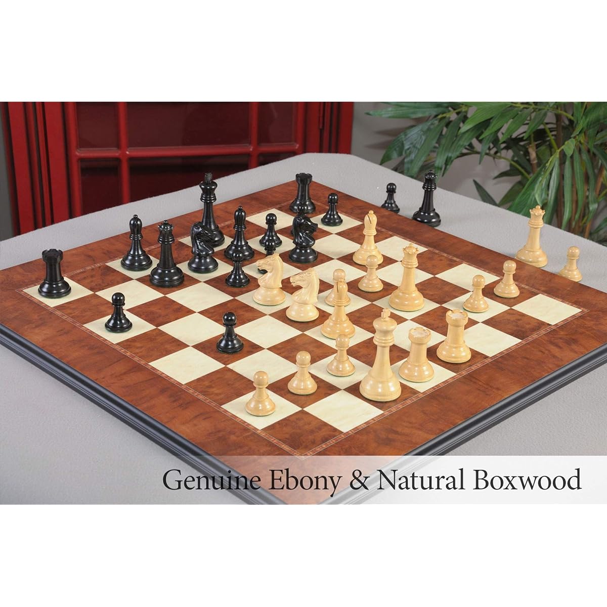 The House of Staunton Druke Player's Choice Chess Set Reproduction - Pieces Only - 3.75" King - Genuine Ebony