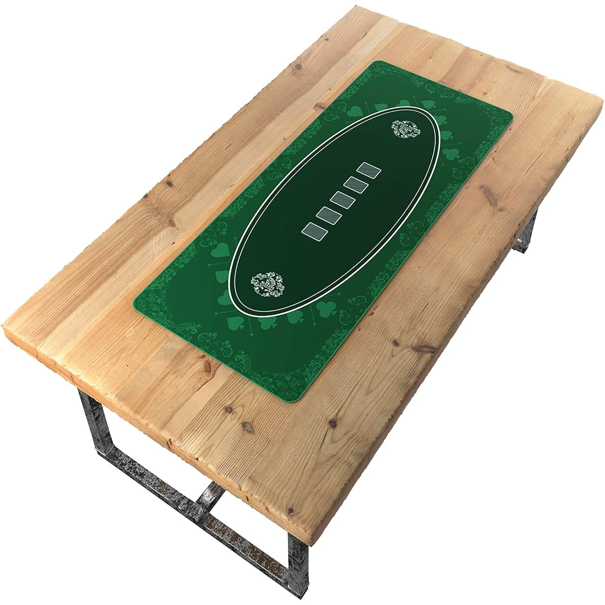 Bullet Playing Cards Poker Layout Table Mat 6' x 30'' Deluxe Playmat for Casino Night