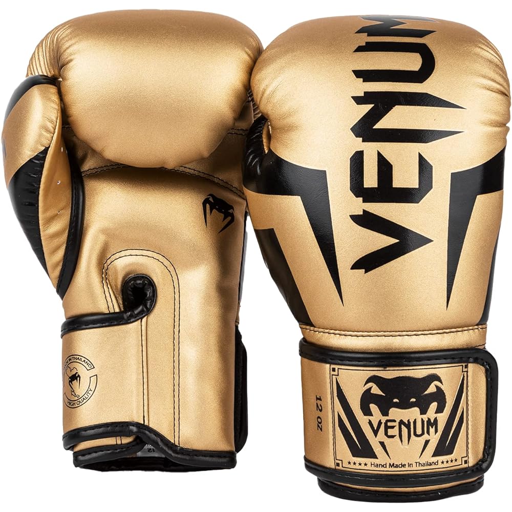 VENUM Boxing Gloves ELITE BOXING GLOVES (Gold x Black) VENUM-1392-449 //Sparring Gloves Boxing Kickboxing Fitness