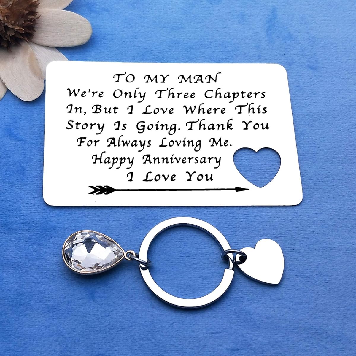 Wallet Insert Card Anniversary Keychain Husband Gift Boyfriend Gift 3 Year Anniversary Card Wedding Engagement Boyfriend Gift Engagement Birthday Valentine Gift Love for Boyfriend Girlfriend