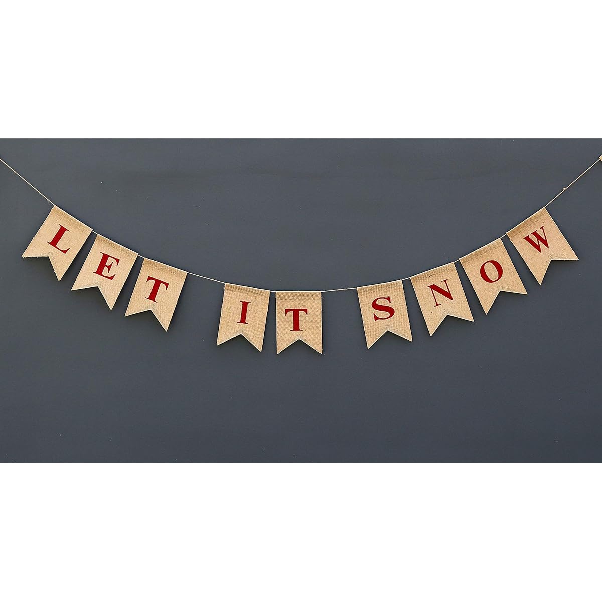 LET IT SNOW banner-Christmas Decor-Elegant Snow Flake Banner-Rustic Winter Theme Party Burlap- Holiday Season Decoration-Season Bunting Burlap Banner