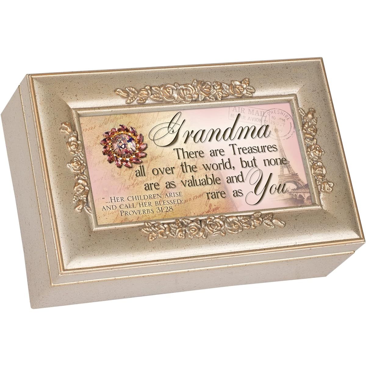 First Communion Music Box with "How Great Thou Art"