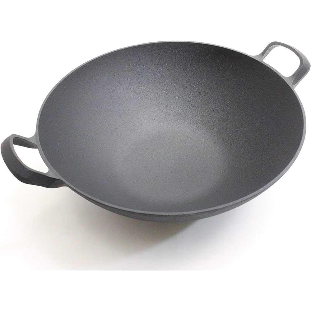 Ikenaga Iron Works Living with Iron New Nanbu Iron Wok 33cm Gift Wrapping Specification