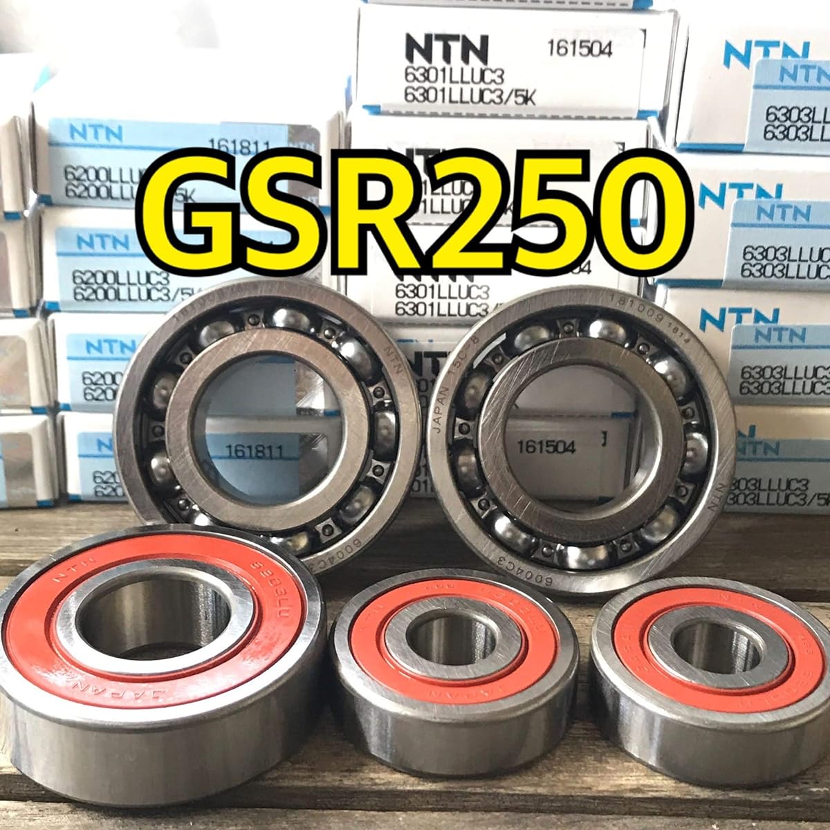 Made in Japan High Durability Front and Rear Wheel Bearings GSR250 GJ55D Total of 5