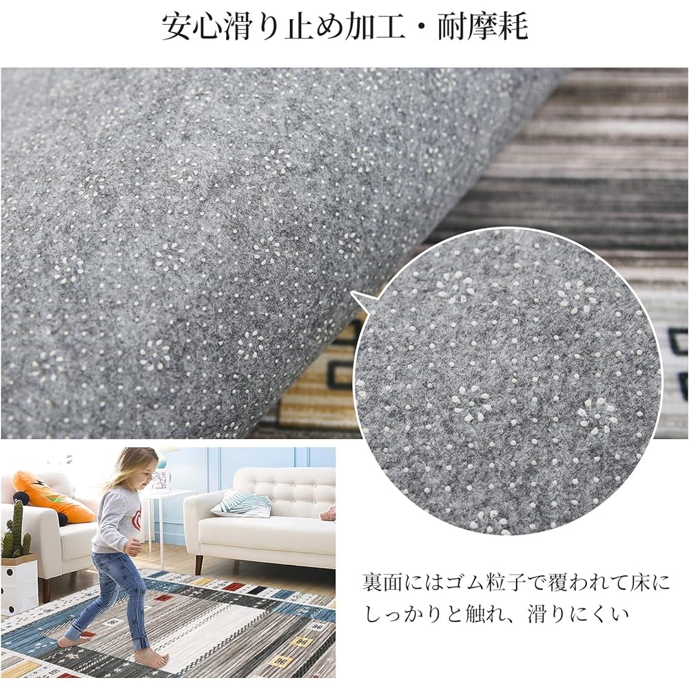 Rug Carpet Fluffy Washable Rug Mat Thick Flannel Fabric Memory Foam Carpet Scandinavian Stylish Rugmat Anti-Slip Rug All Seasons Carpet Chewy Mat Carpet Camping Rug Children's Room/Living Mat (190*240cm, Flannel-3)