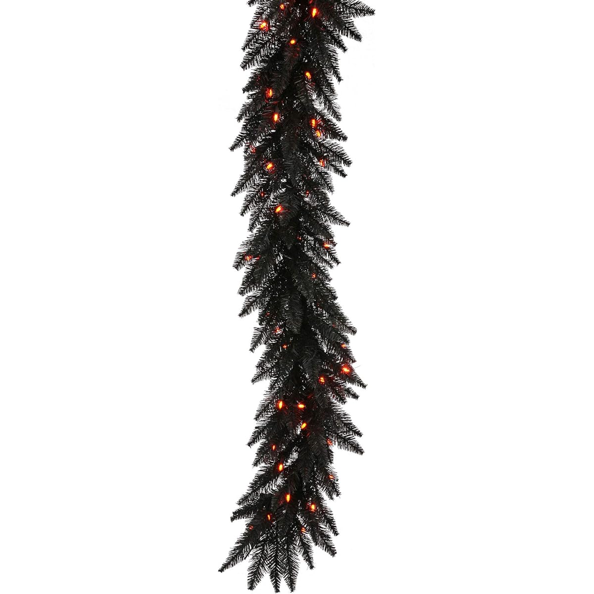 Vickerman K162115 LED Garland with 250 PVC Chips and 100 Dura Lit Italian Style Lights, 9' x 14", Orange/Black