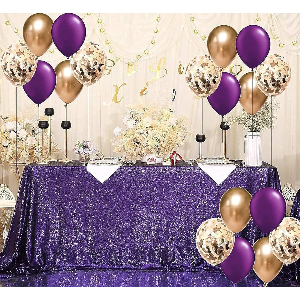 Purple Gold Balloons Purple Gold Birthday Decorations for Women/Classic Rose Gold Latex Balloons 30pcs Purple Rose Gold Wedding Purple Party Decorations Graduation Decorations 2021
