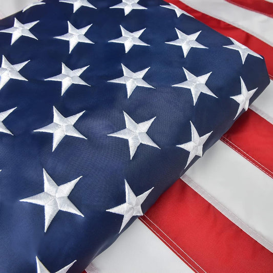 American Flag 8x12ft American Flag Star Embroidery Strong Wind Embroidered Stripes Brass Grommets Durable American Flag Outdoor