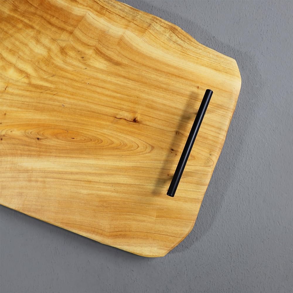 [PJ Collection] Natural Fir Wood Decorative Tray, Real Fir Wood, Decorative Serving Tray, Handcrafted Fir Wood Tray, Live Edge Tray