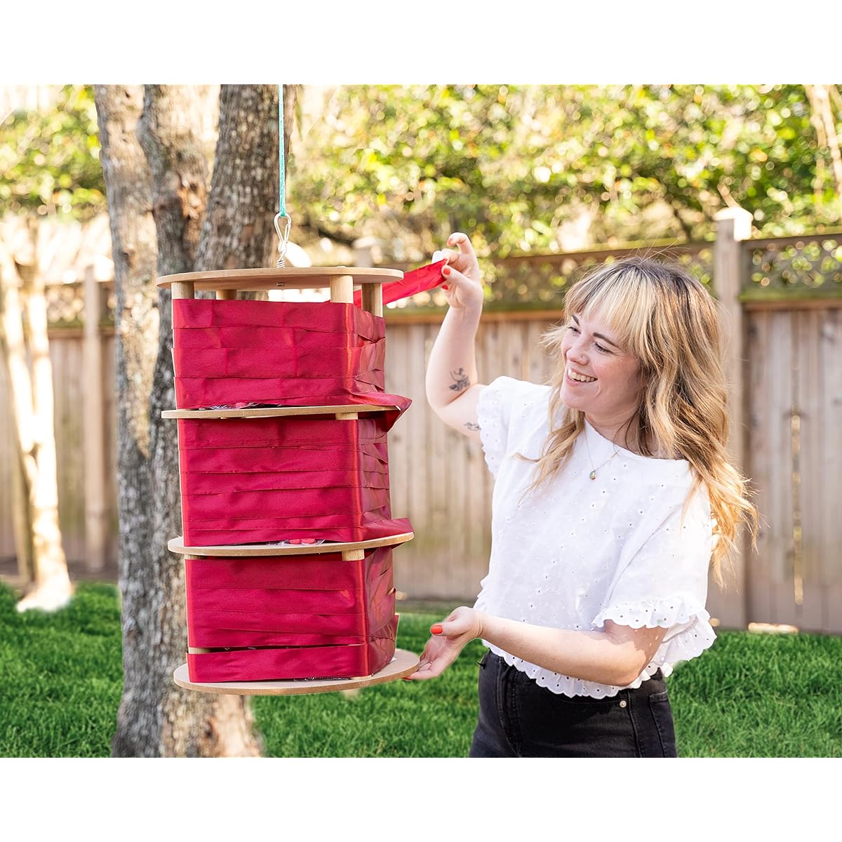 Spinata - Spinning Pinata with Pull String Option and Pinata Bolo, Reusable Pinata for Gender Reveal Parties, Fun Indoor/Outdoor Entertainment, Great for Kids and Adults