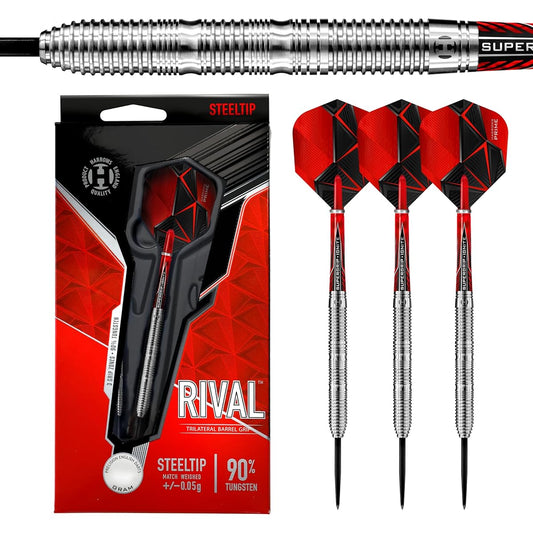 Harrows Rival 90% Tungsten Barrel Steel Tip Dart Set Multiple Weights and Multiple Colors