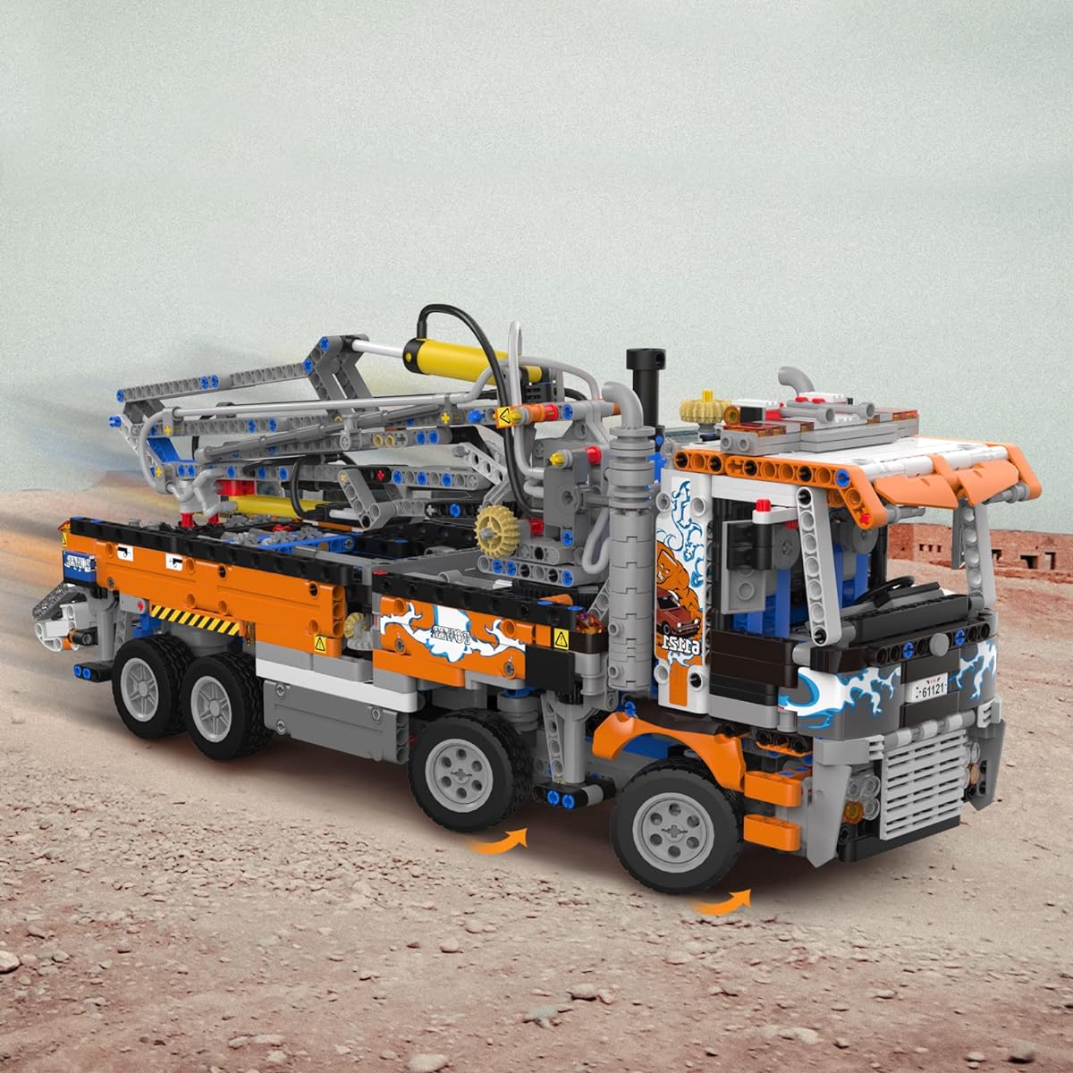 JMBricklayer Pneumatic Pump Truck Building Kit - Construction Toys Engineering Vehicle Building Blocks Model Kit, Truck Set for Adults, Gift for Teens, Block Collectors Toys for Ages 14+/Adults (2098 Pieces)