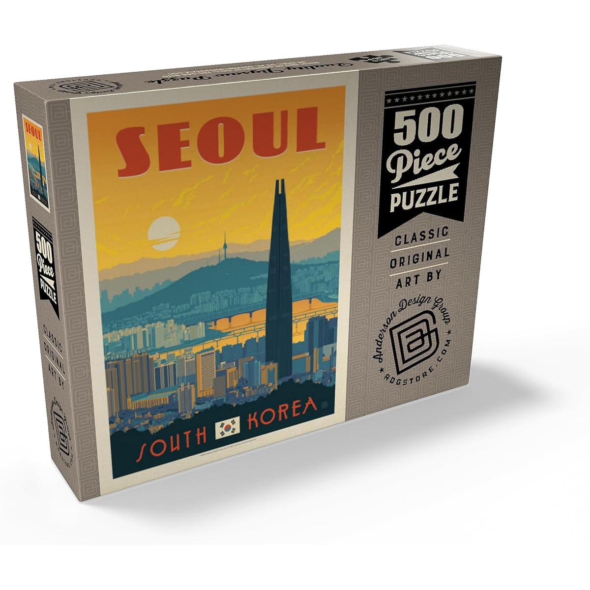 Korea: Seoul, Vintage Poster - Premium 500 Piece Jigsaw Puzzle for Adults