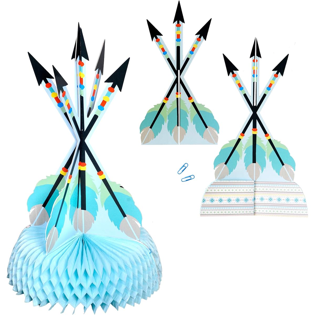 Havercamp Adventure Begins Blue Arrow Table Centerpiece - Happy Birthday, Baby Shower Centerpiece Large 16" Adventure Arrow Birthday, Gender Reveal, Baby Shower & Birthday Party Supplies