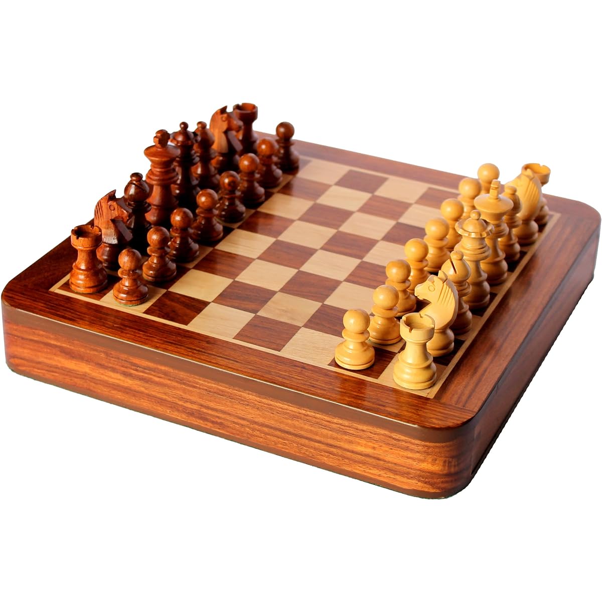 StonKraft Wooden Chess Board Game Set + Magnetic Wooden Chess Pieces (12 Inch Flat with Drawer)