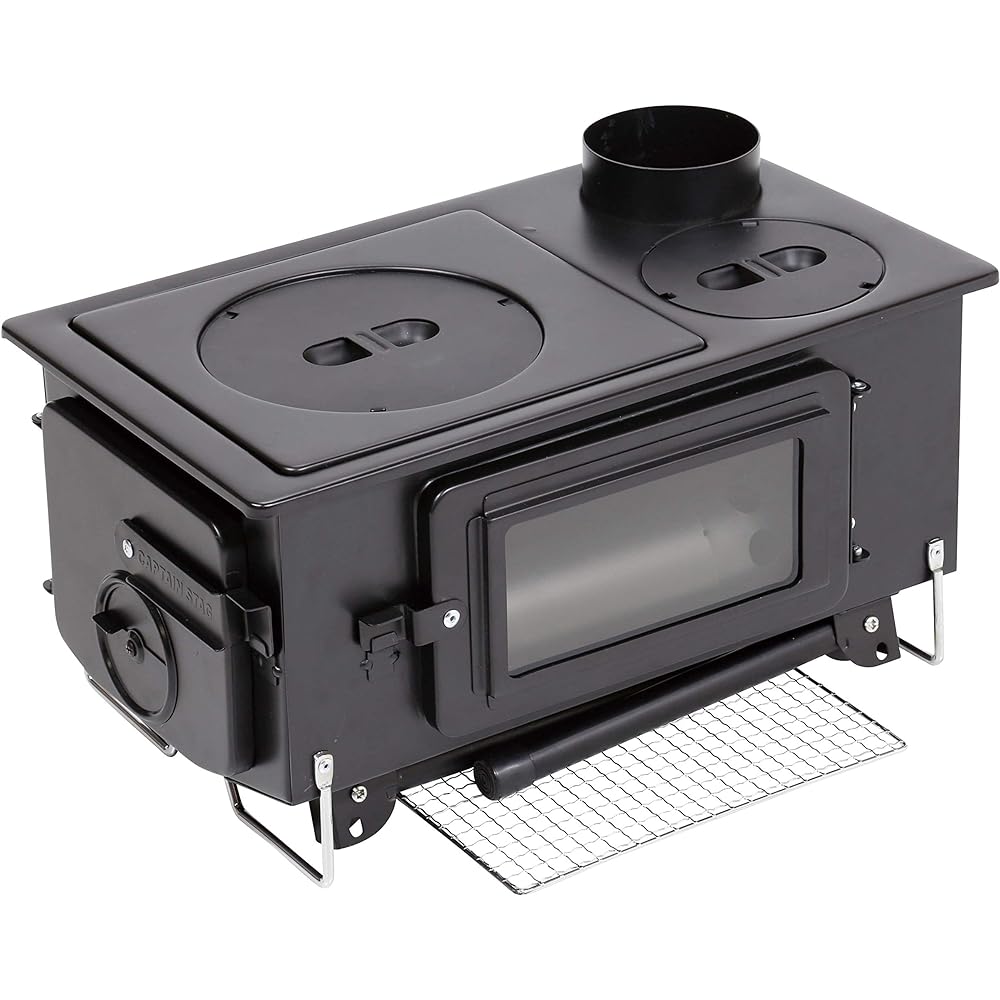 CAPTAIN STAG Stove BBQ KAMADO Furnace Chimney with Glass Window Square Stove with Storage Bag UG-75/UG-2031/UG-2032