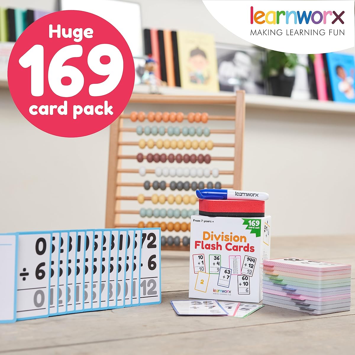 Division Flash Cards Grade 3, 4, 5 & 6 - 169 Math Flash Cards - All Facts 1-12 - Learning Division for Kids - Ages 6, 7, 8, 9, 10