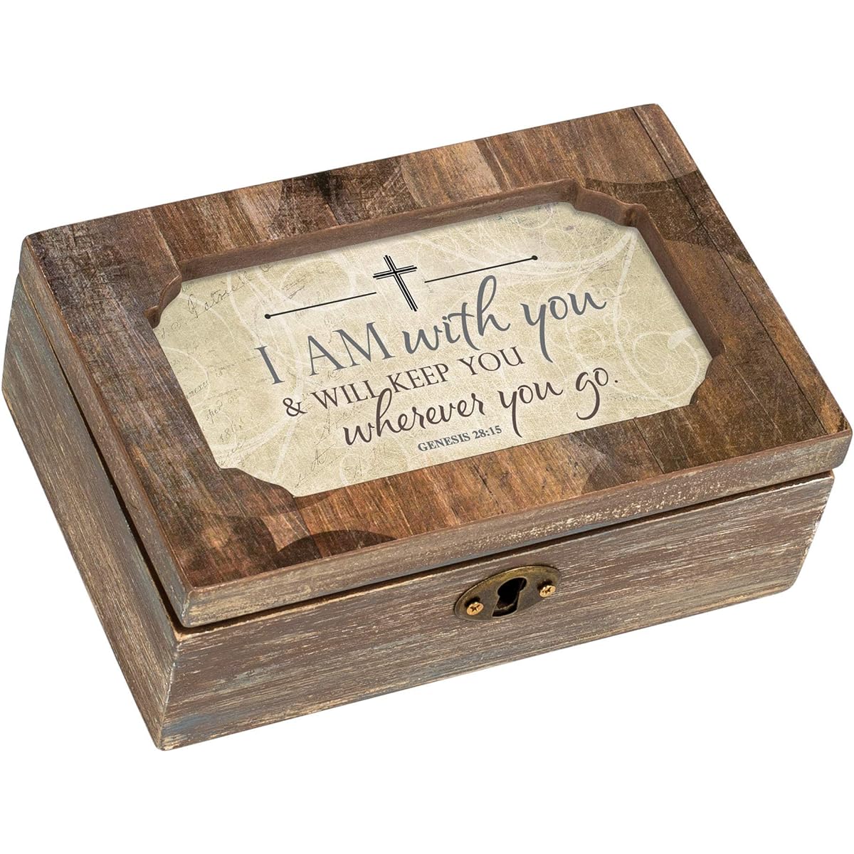 Cottage Garden With You Wherever You Go Woodgrain Decoupage Petite Music Box Plays How Great Thou Art
