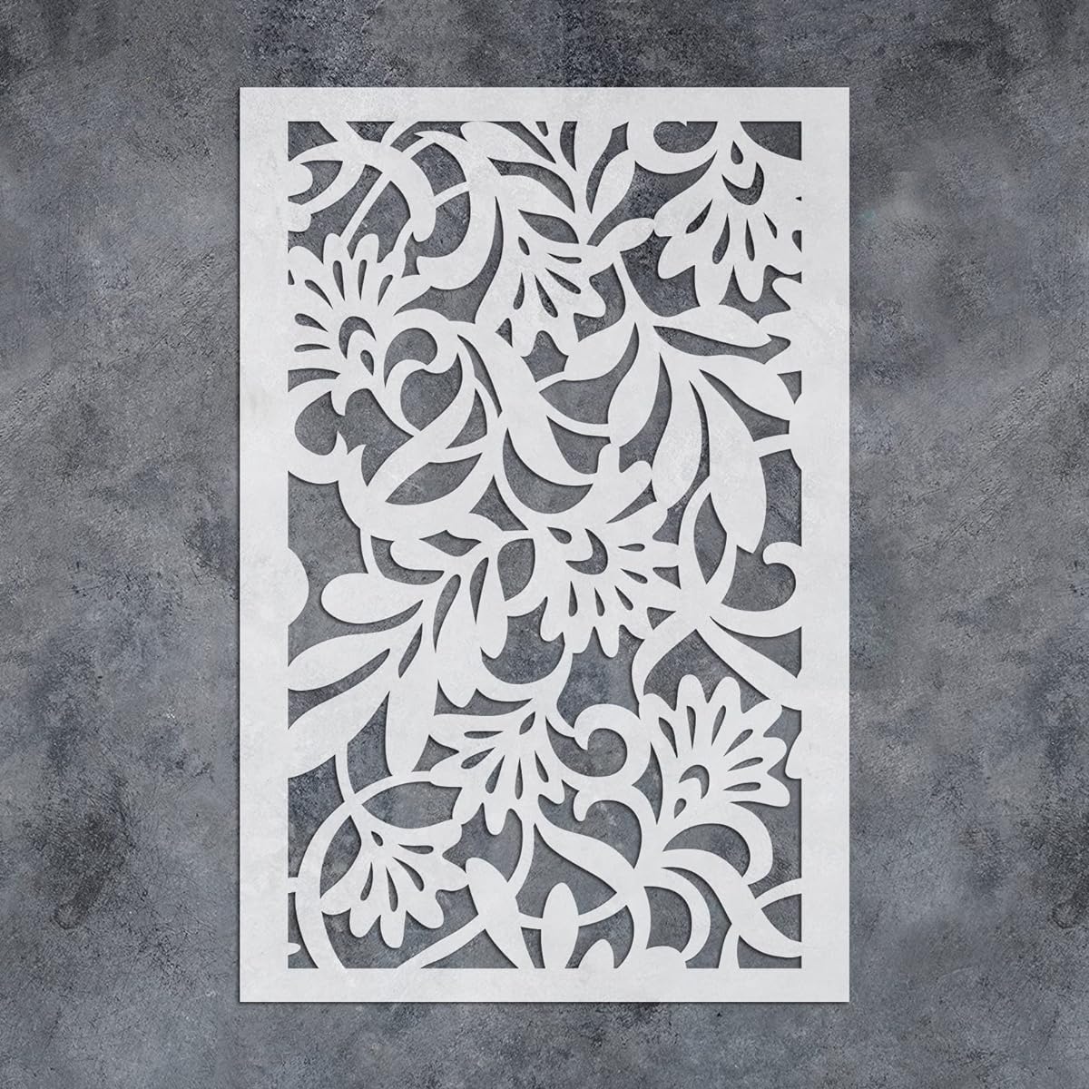 GSS Designs Large Flower Wall Stencil for Painting - Reusable Pattern Large Flower Leaf Wall Stencil 16x24 Inch Large Floral Wall Stencil