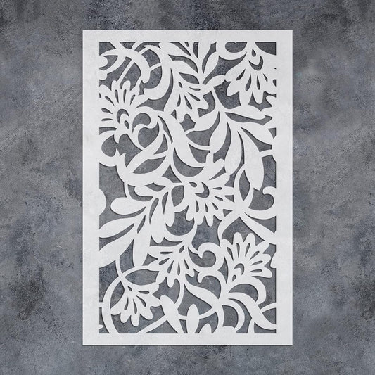 GSS Designs Large Flower Wall Stencil for Painting - Reusable Pattern Large Flower Leaf Wall Stencil 16x24 Inch Large Floral Wall Stencil