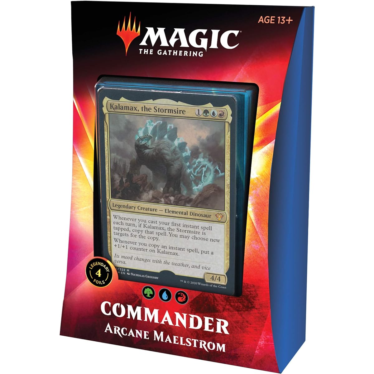 Magic: The Gathering Arcane Maelstrom Ikoria Commander Deck | 100 Card Deck | 4 Foil Legendary Creatures