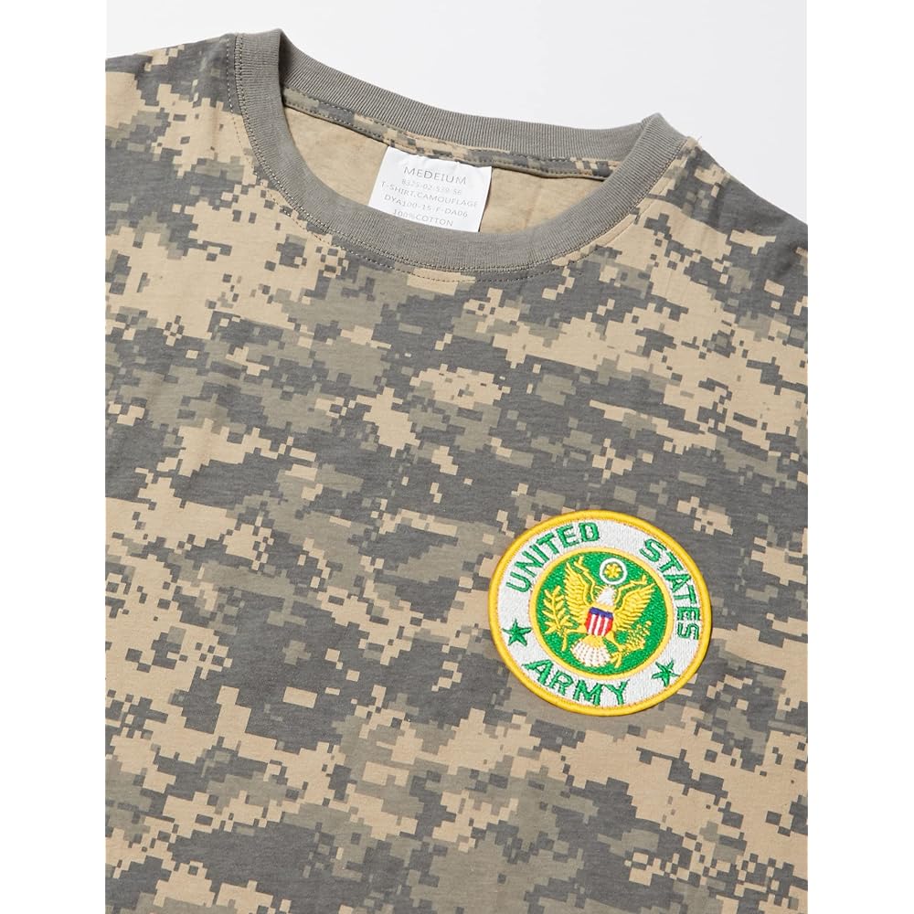 [Fstyle] T-shirt, US Army emblem embroidered emblem, camouflage T-shirt F-SD020752