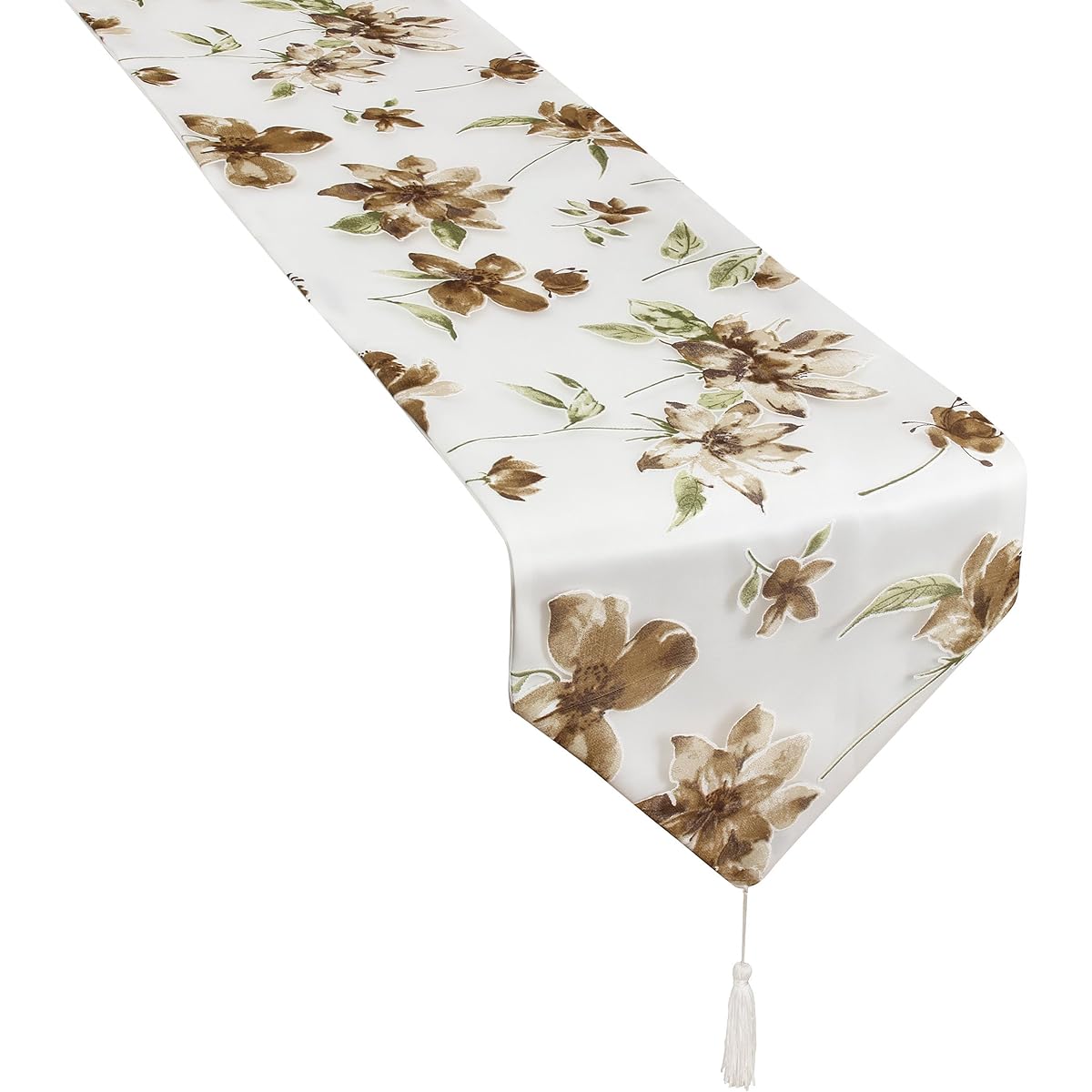 Violet Linen Fortune Decorative Sheer 13cm x 70cm Table Runner VL-FORTUNE-RUN-71497-GR-BLOOSOM