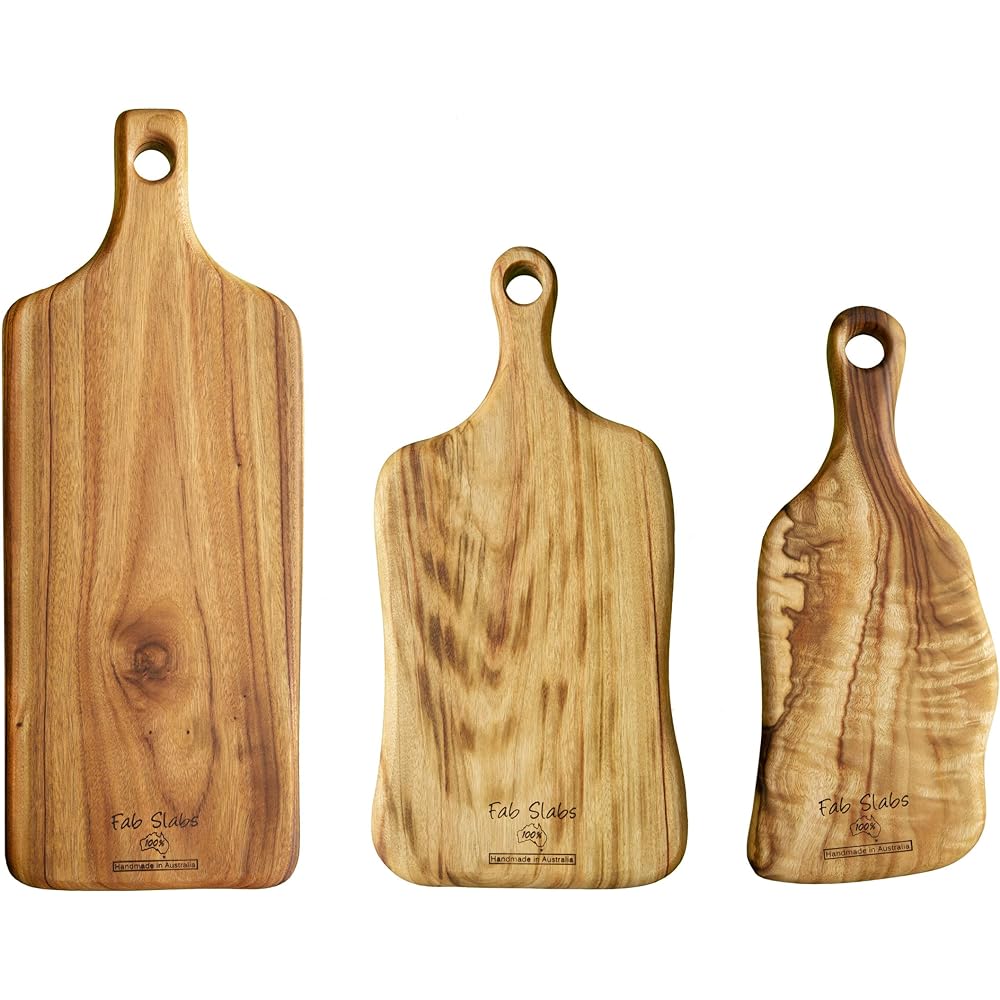 FAB SLABS Cutting Board Paddle Natural Wood Camphor Tree 500mm x 200mm x 30mm (Large)