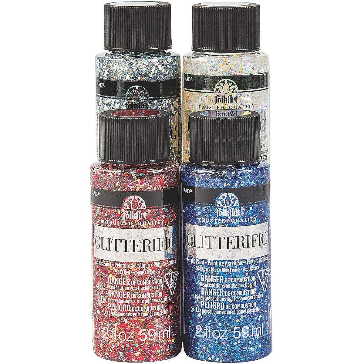 Fun Express - 4th of July Glitter Paint Assortment for 4th of July - Basics - Paints & Supplies - Paint - 4th of July - 4 Pieces