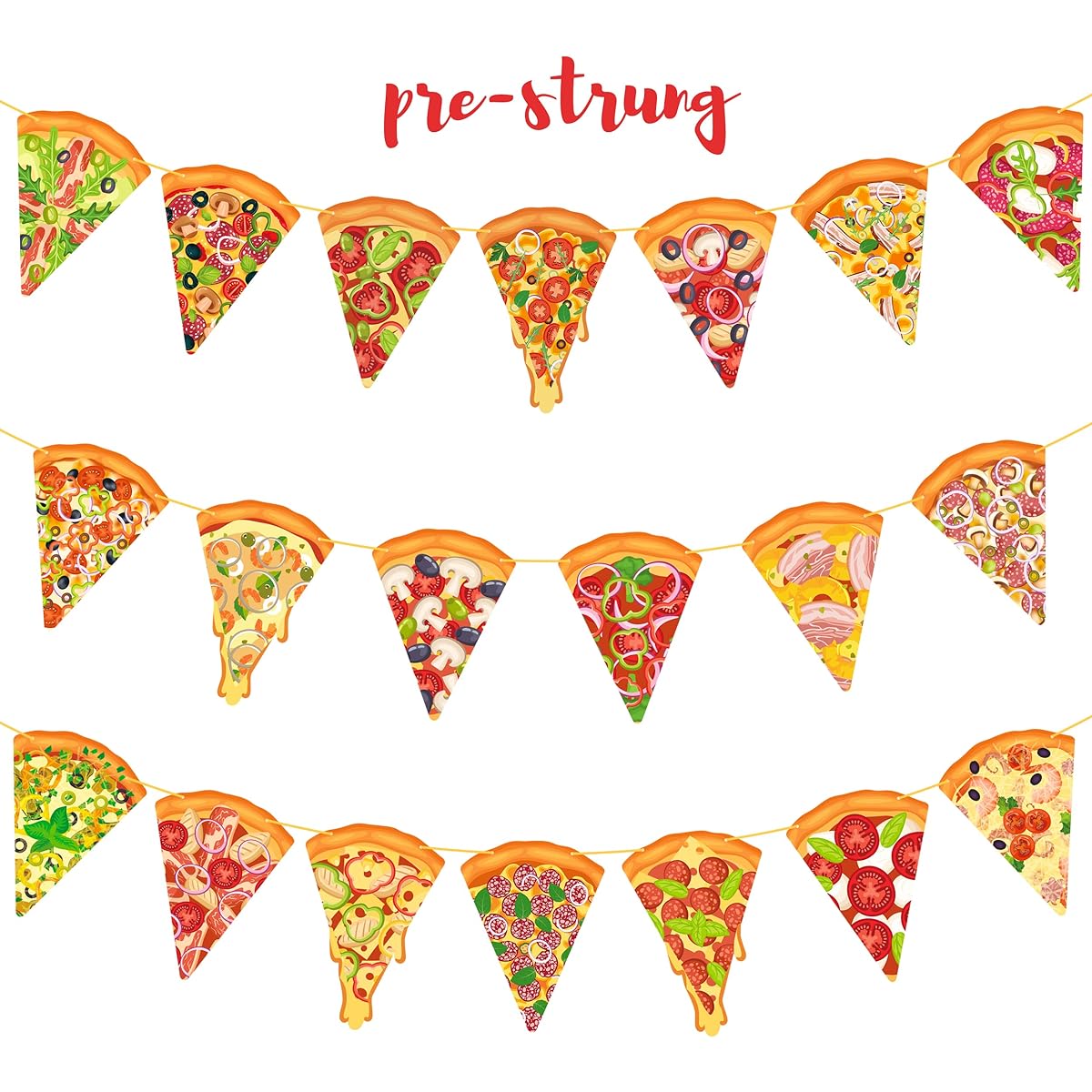 pizza party banner garland decoration