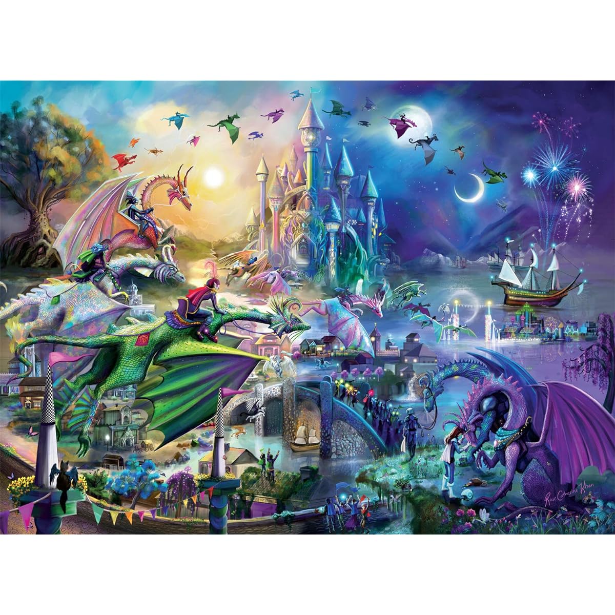 Buffalo Games - Knight & Day Collection - Dragon Race - 1000 Piece Jigsaw Puzzle