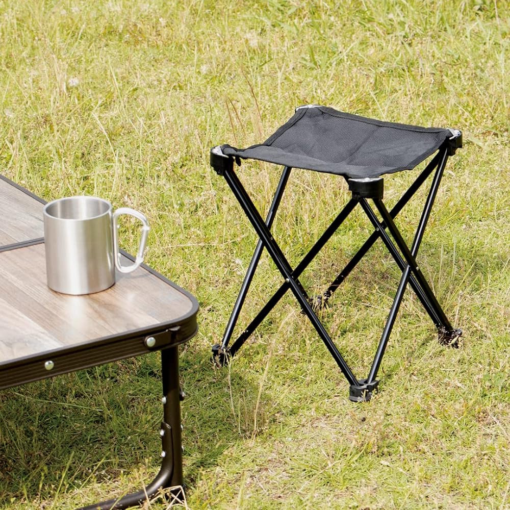 Takeda Corporation [Outdoor/Leisure Chair/Ultra Lightweight] Black 24×24×28cm Light Stool L Black LS21-L(BK)