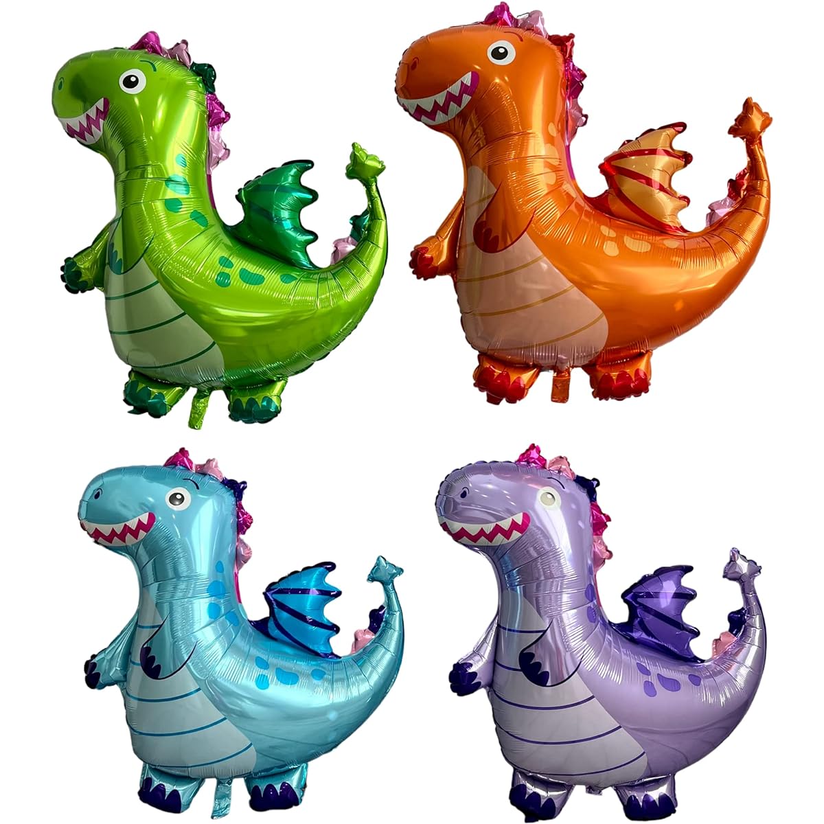 Dragon Foil Balloons Jumbo Mylar - Set of 4 Kids Birthday Party Decorations