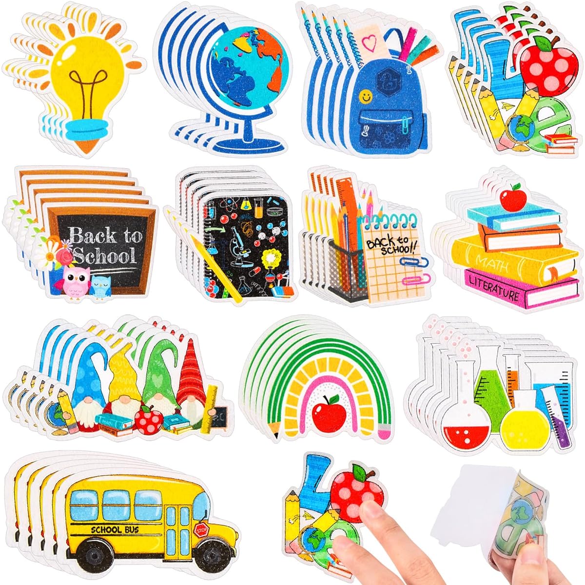 Ireer 60pcs Cute Calm Down Stickers Anxiety Sensory Stickers Textured Adhesive Sensory Strips for Adults Teens Kids School Office Classroom Desk Phone Shell Keychain Tension Stress Relief 12 Styles