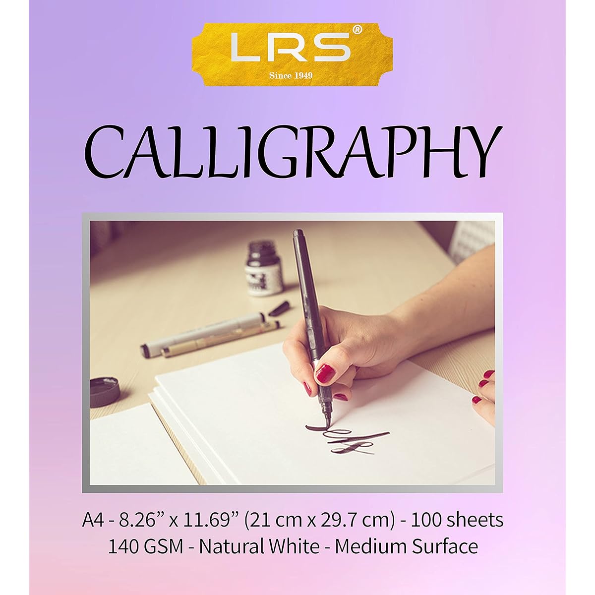 LRS Calligraphy Paper Natural Shade - Little Glennie - 140GSM - (A4 Size - 100 sheets)