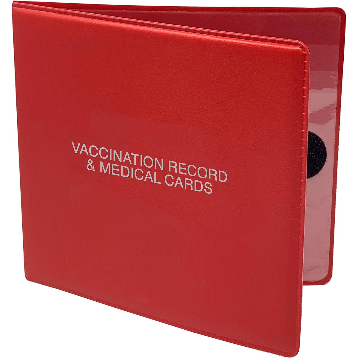 Essentially Yours CDC Vaccine Immunization Record and Card Holder with 3 Clear Cards, Red, Pack of 10