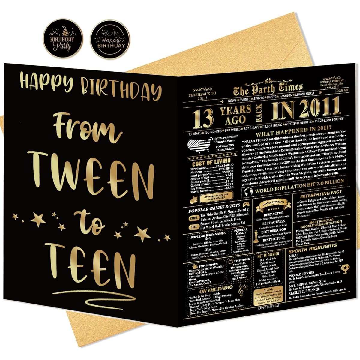 UUEFKTN Birthday Card Newspaper (13 years old)