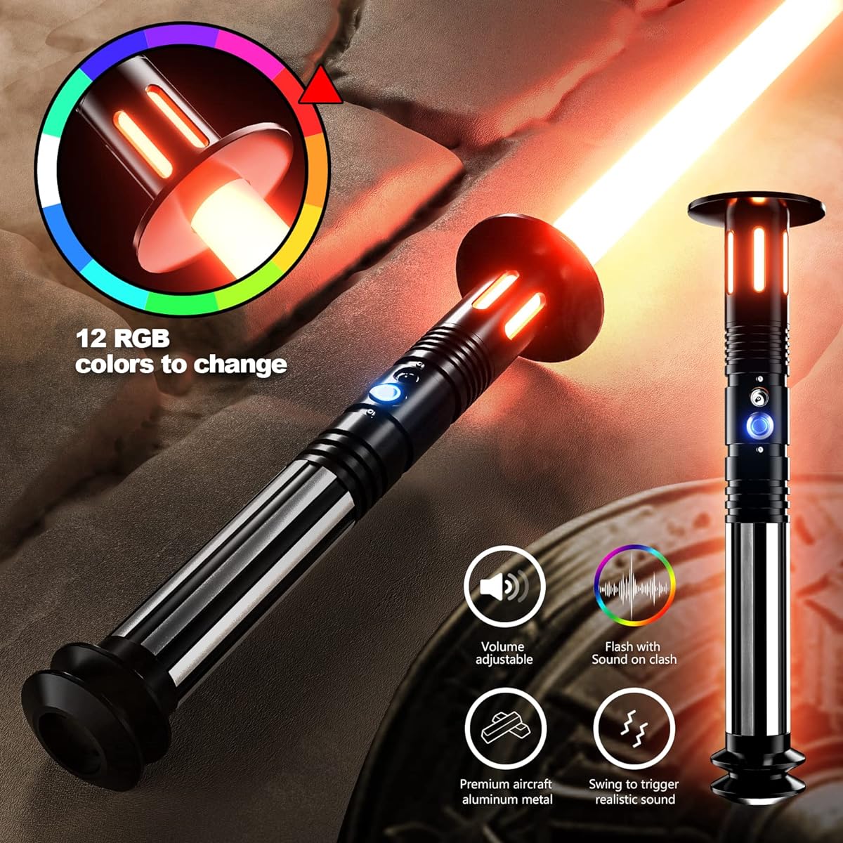 NSABERS Lightsaber for Adults and Kids Costume Cosplay Game Rechargeable Dueling Light