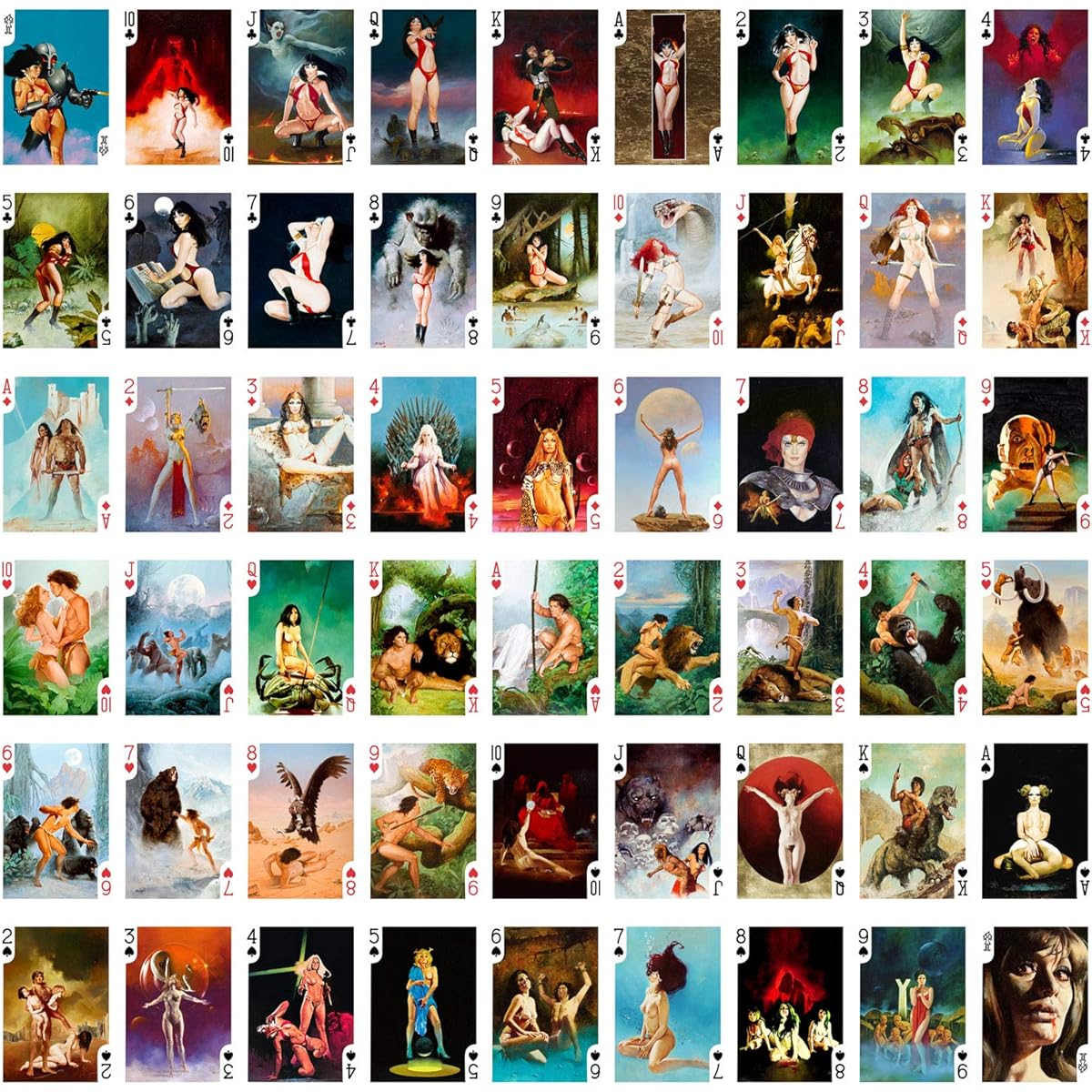 Vampirella Playing Cards (Poker Deck 54 Cards All Different) Vintage Fantasy Comic Art Enriched Torres
